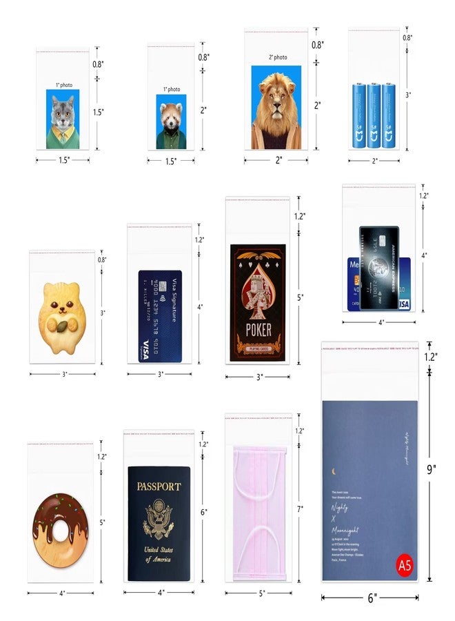BornFeel 3" x 4" Cellophane Bags Self Adhesive 200pcs Clear Cello Jewelry Bag Small Self Sealing Plastic Bags 1 Mil for Earrings Candies Bakery Candle Cookie Soap Card (18 Sizes to choose from) - Image 4